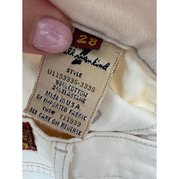 7 For All Mankind Dojo Jeans low rise 28 Cream Wide Leg flare Y2K vintage 90s - Picture 7 of 7